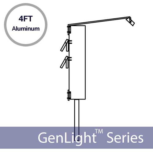 GenLight 4FT Top / Bottom Mounting Pole Extension – Solar Innovations ...