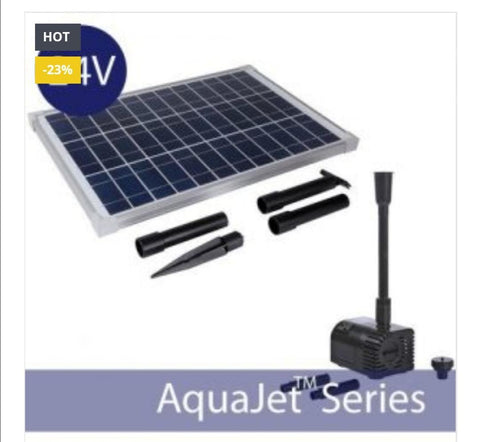 24v AquaJet Custom Solar Fountain Submersible Pump Kit (	AquaJet-Custom-Kit-24V-V1)